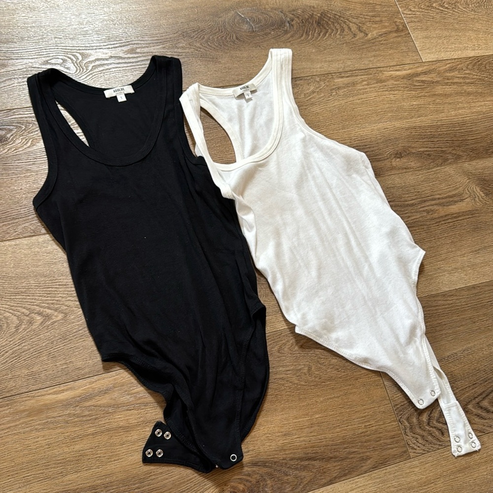 Lot of two agolde ribbed tank bodysuits SMALL